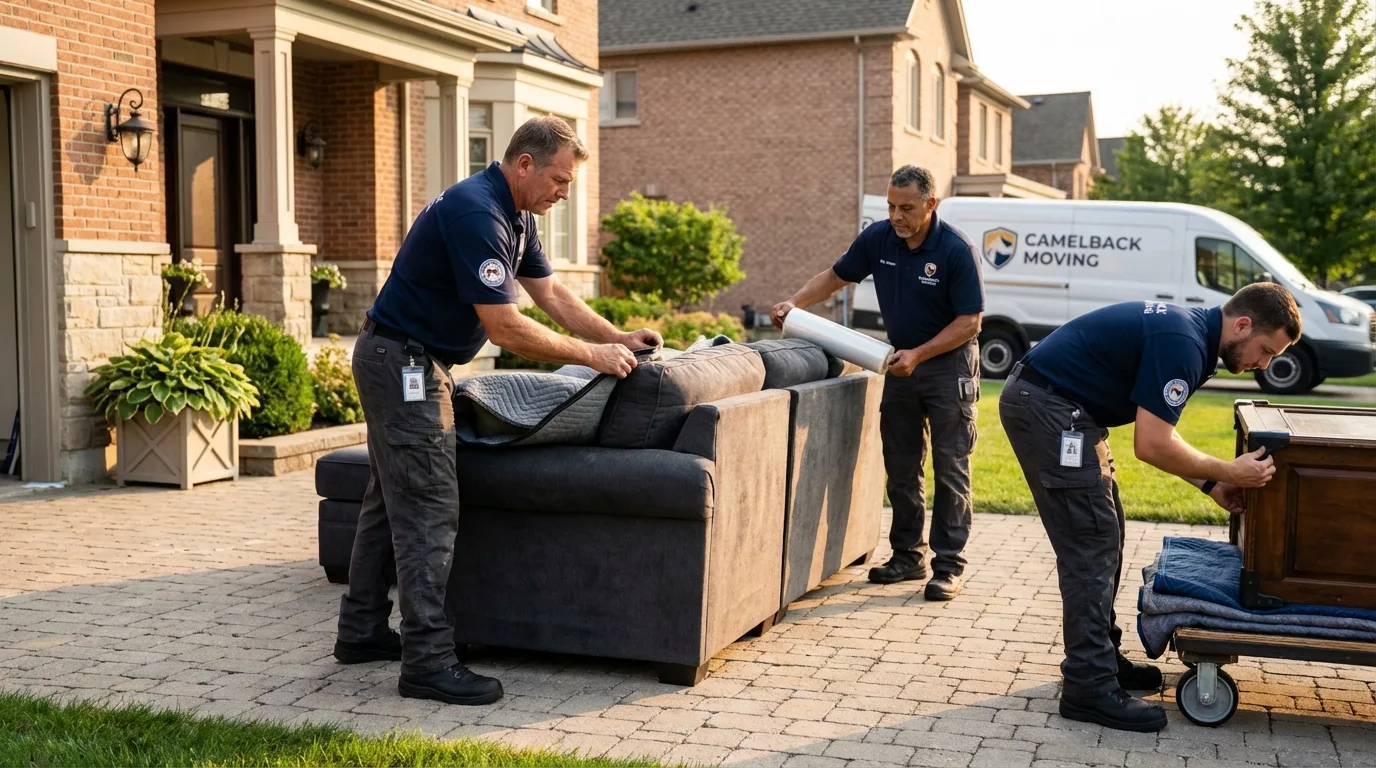 Large estate moving crew wrapping furniture in Rohnert Park, CA