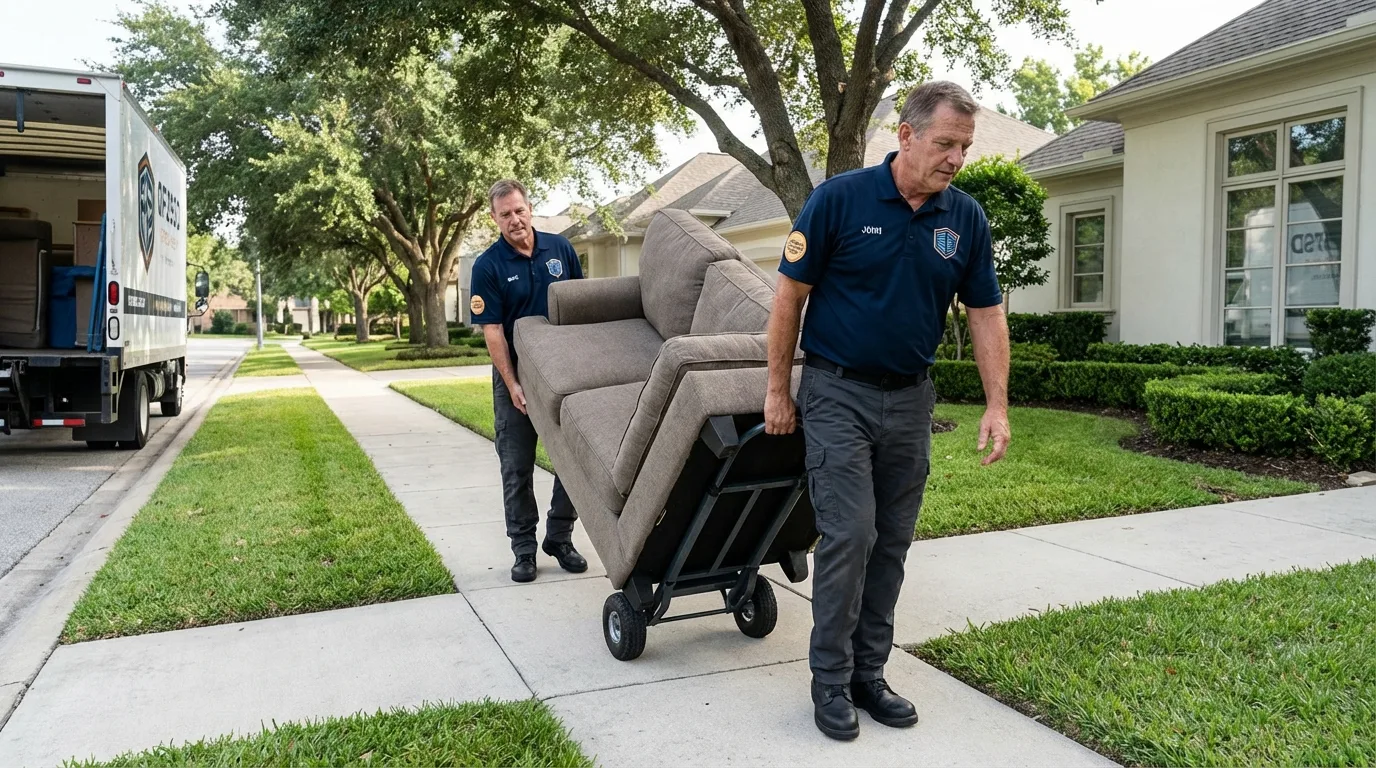 Local residential moving crew loading furniture in Rohnert Park, CA